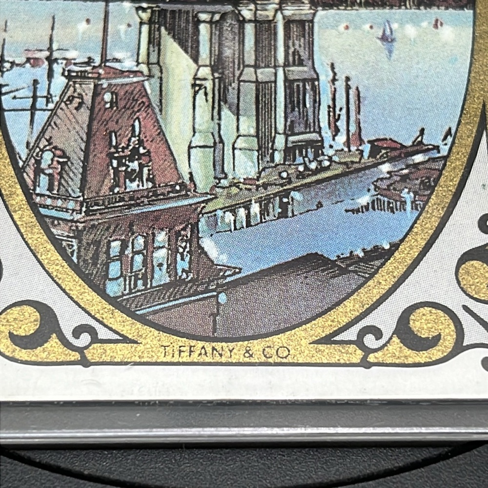 TIFFANY & CO.VINTAGE PLAYING CARD KEYCHAIN/ BAG CHARM.♦️SUIT BROOKLYN BRIDGE - Picture 3 of 8